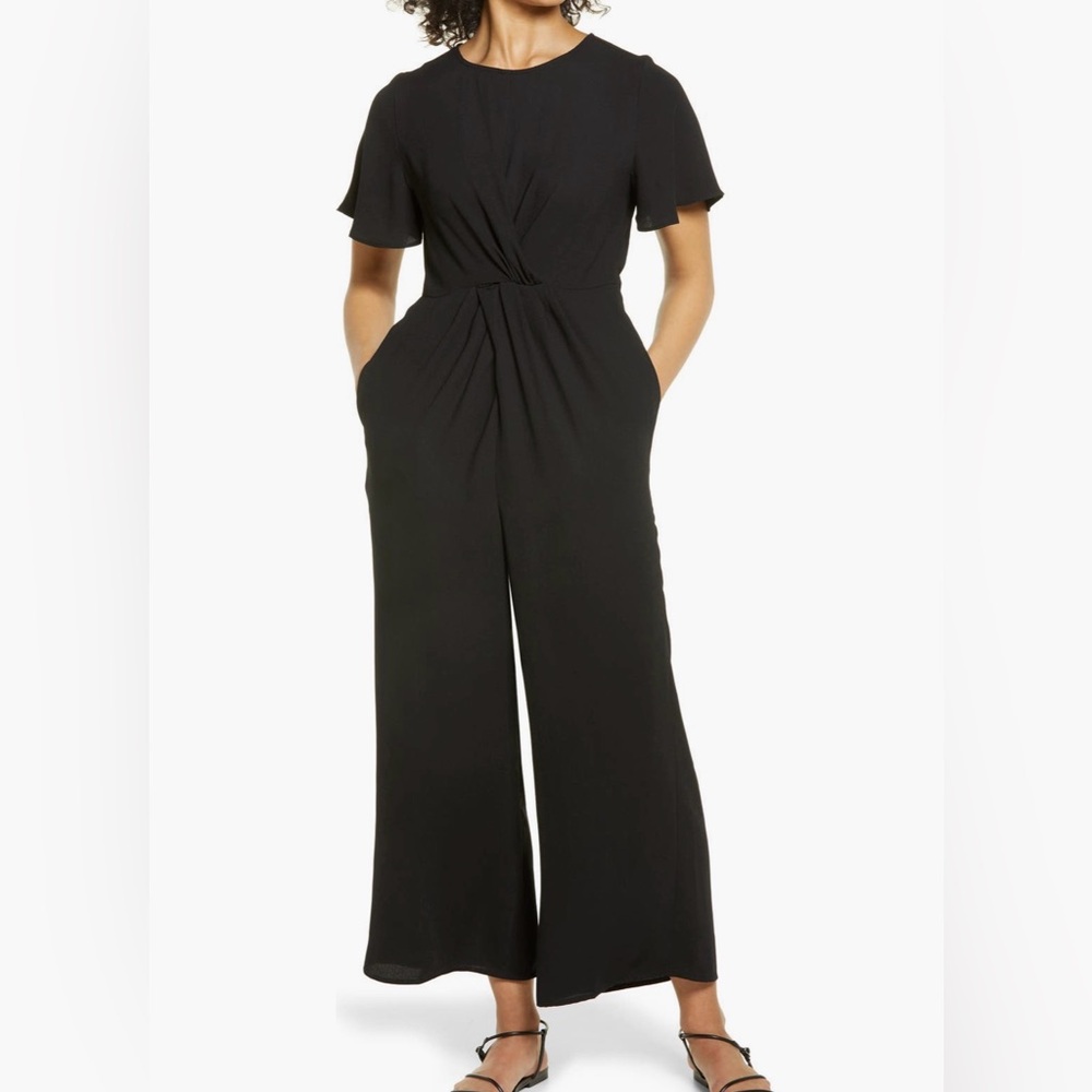 Halogen Twist Front Wide Leg Jumpsuit